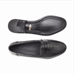 Belvedere Giotto Ostrich Leg & Calfskin Penny Loafers Black