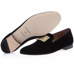 Superglamourous Godiva Velour Slippers Black