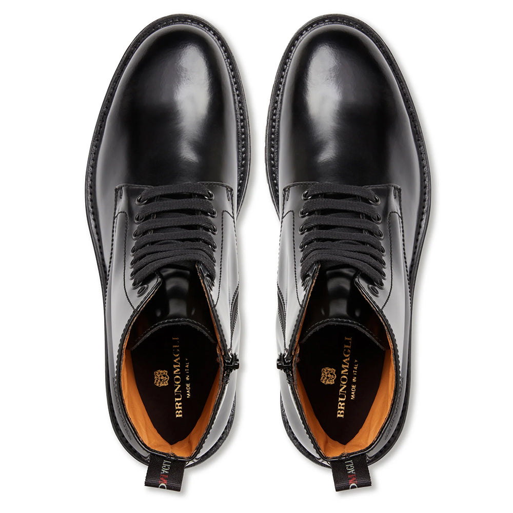 Bruno Magli Griffin 6-Inch Lace Up Leather Boot Black