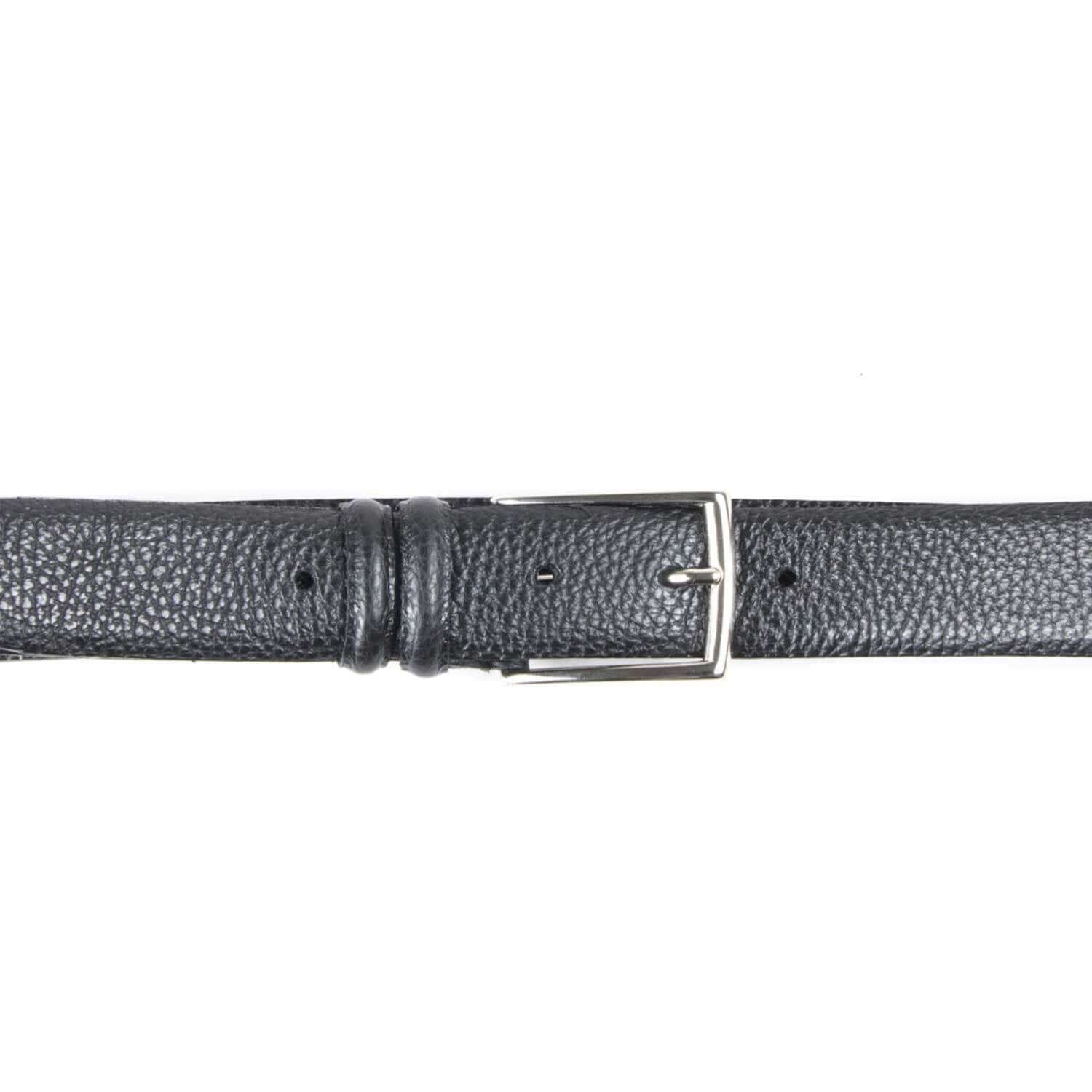 Il Gergo Fiorenzo Grain Leather Belt Black