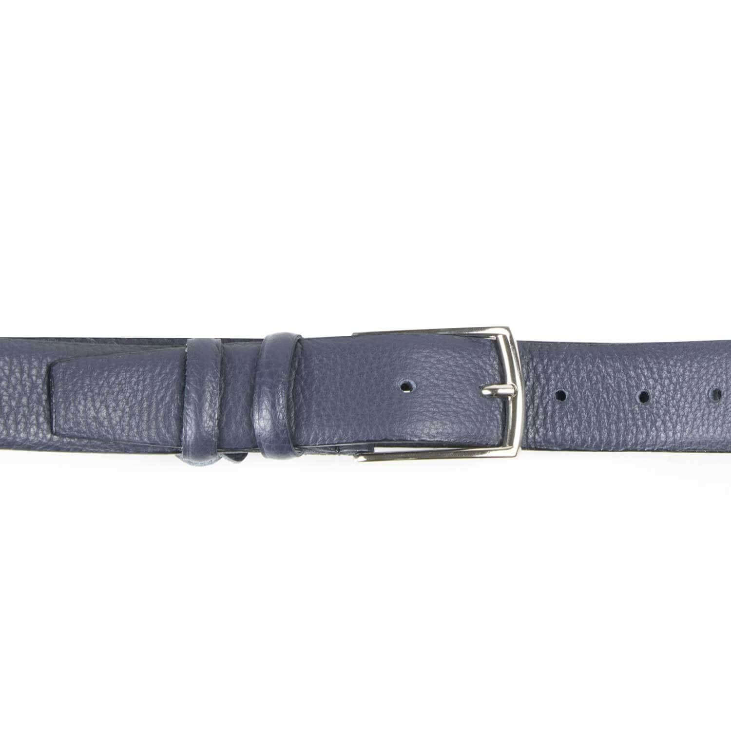 Il Gergo Fiorenzo Grain Leather Belt Blue