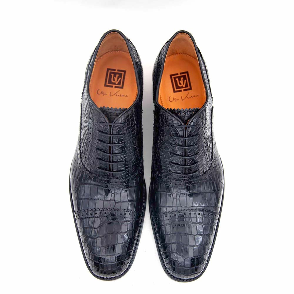 Ugo Vasare Gaelic Alligator Oxford Black