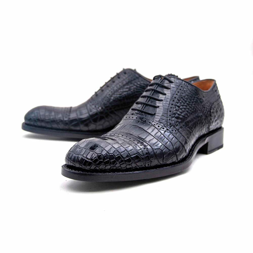 Ugo Vasare Gaelic Alligator Oxford Black
