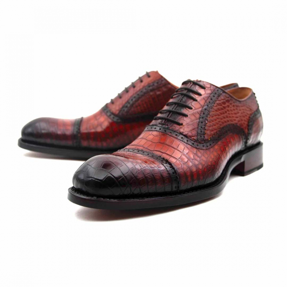 Ugo Vasare Gaelic Alligator Oxford Camel