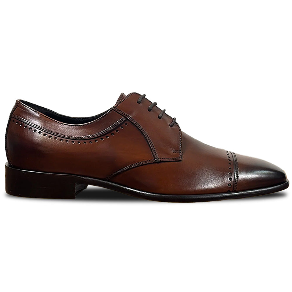 Calzoleria Toscana Gaggio Parma Calfskin Cap Toe Derby Mahogany