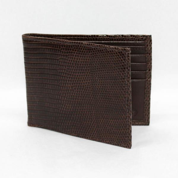 Torino Leather Genuine Lizard Billfold - Brown