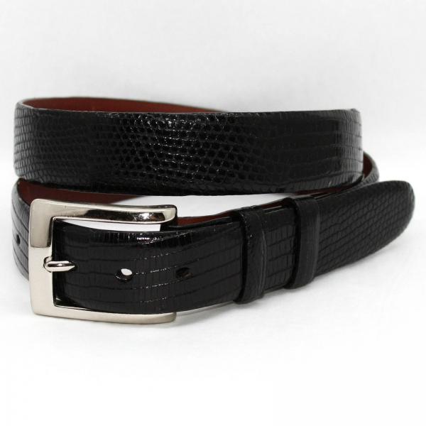 Torino Leather Genuine Lizard - Black