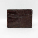 Torino Leather Genuine Lizard Card Case - Brown