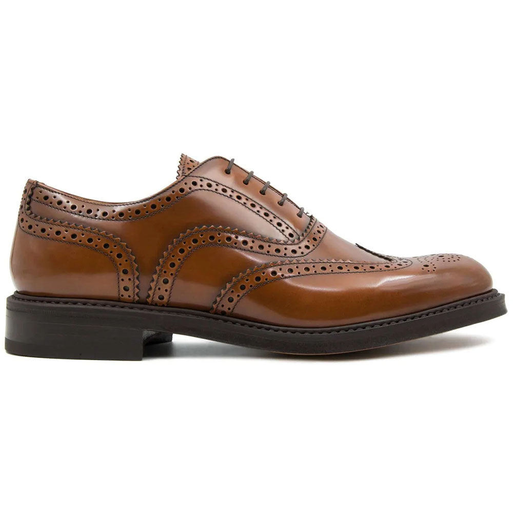 Il Gergo George Shiny Leather Wingtip Oxfords Sandalwood