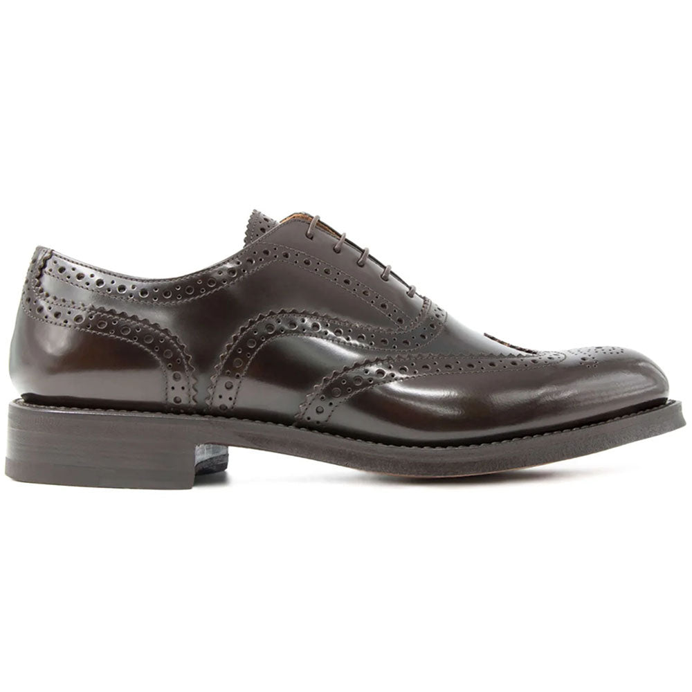 Il Gergo George Shiny Leather Wingtip Oxfords Coffee