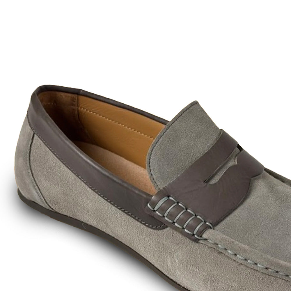 Calzoleria Toscana Zula Velour / Suede Penny Driving Loafer Grey