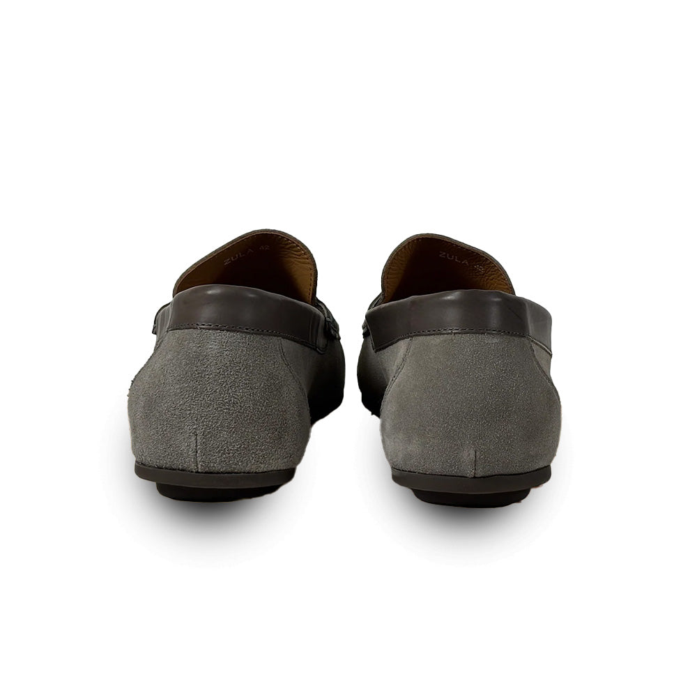 Calzoleria Toscana Zula Velour / Suede Penny Driving Loafer Grey