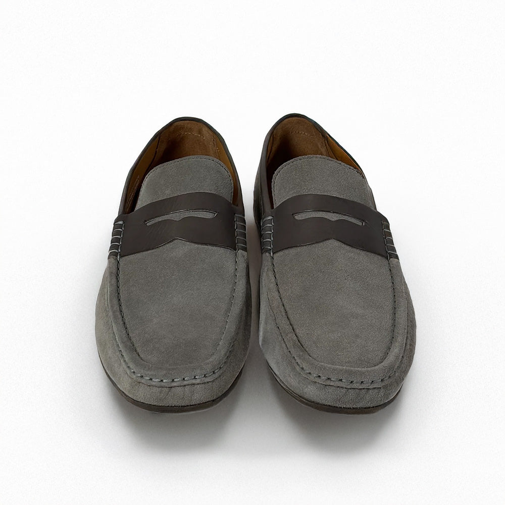 Calzoleria Toscana Zula Velour / Suede Penny Driving Loafer Grey
