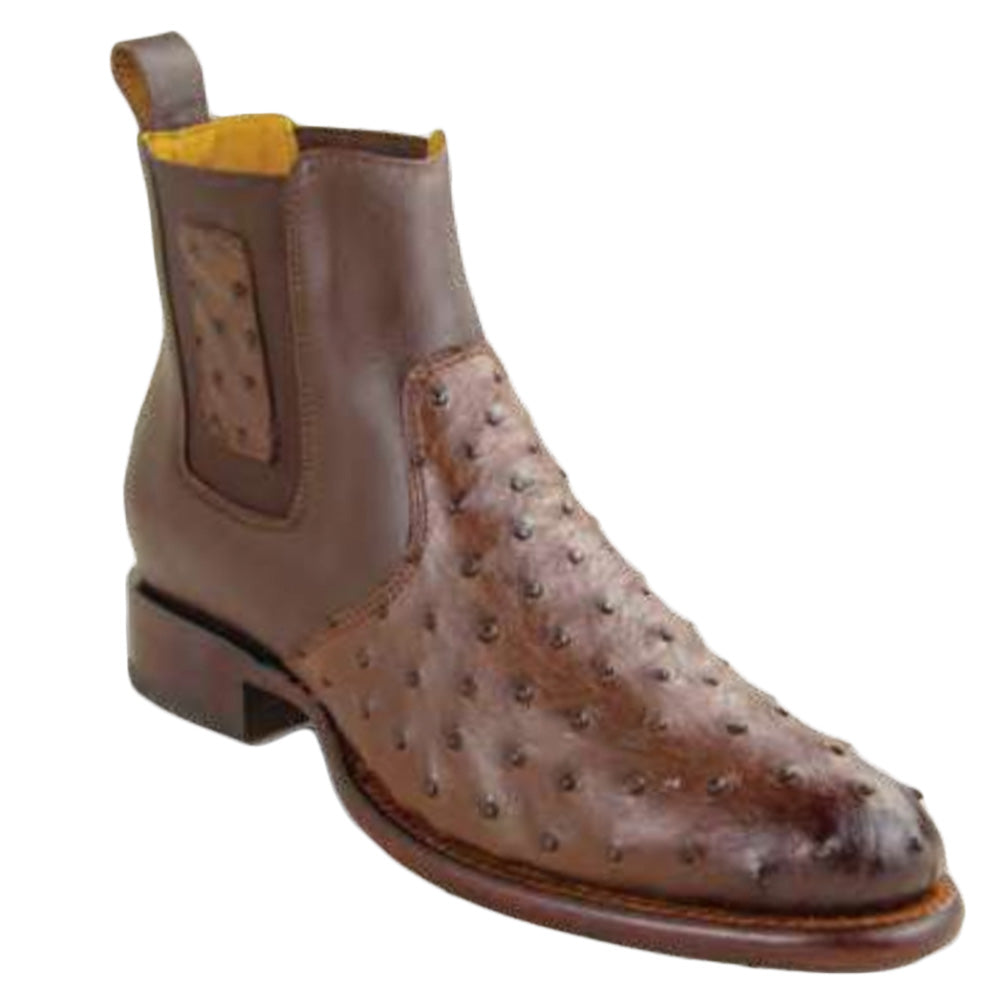 Los Altos H69BV Ostrich Ankle Roper Boots Faded Brown