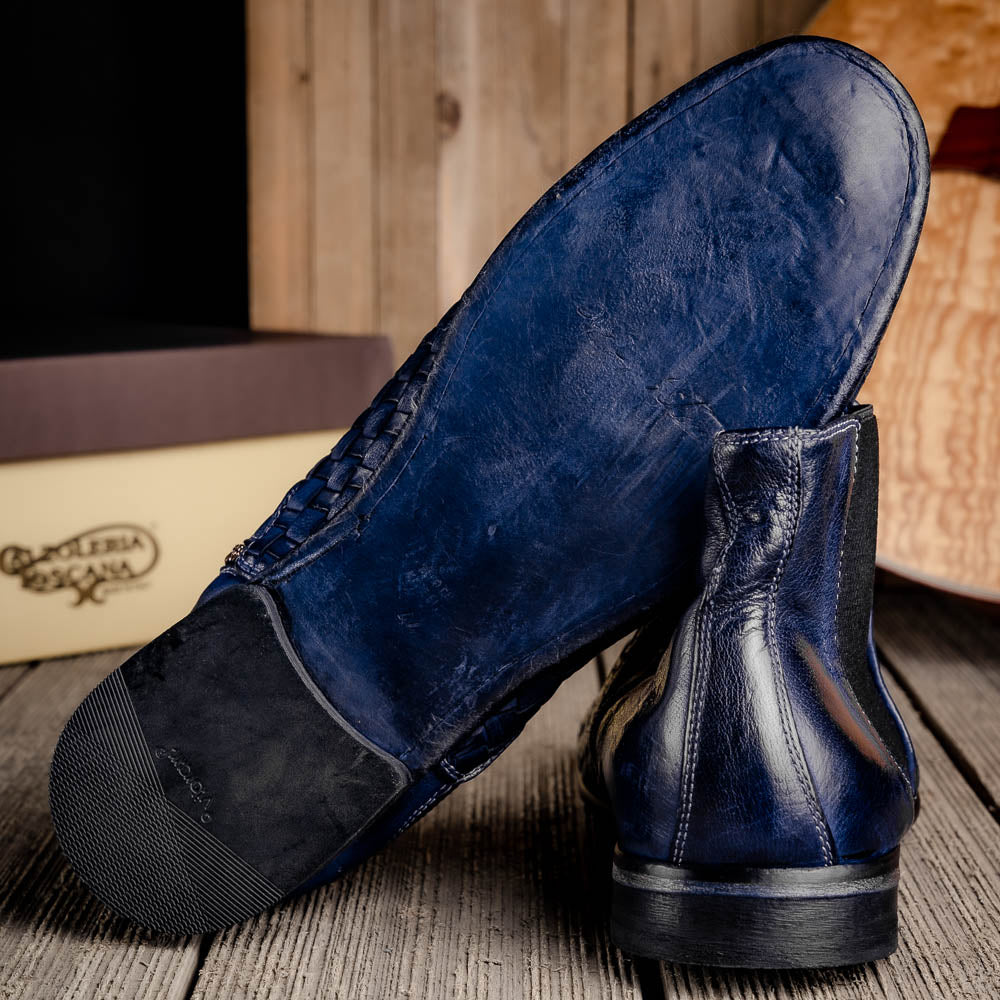 Calzoleria Toscana H705 Woven Boots Navy