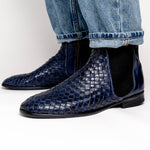 Calzoleria Toscana H705 Woven Boots Navy