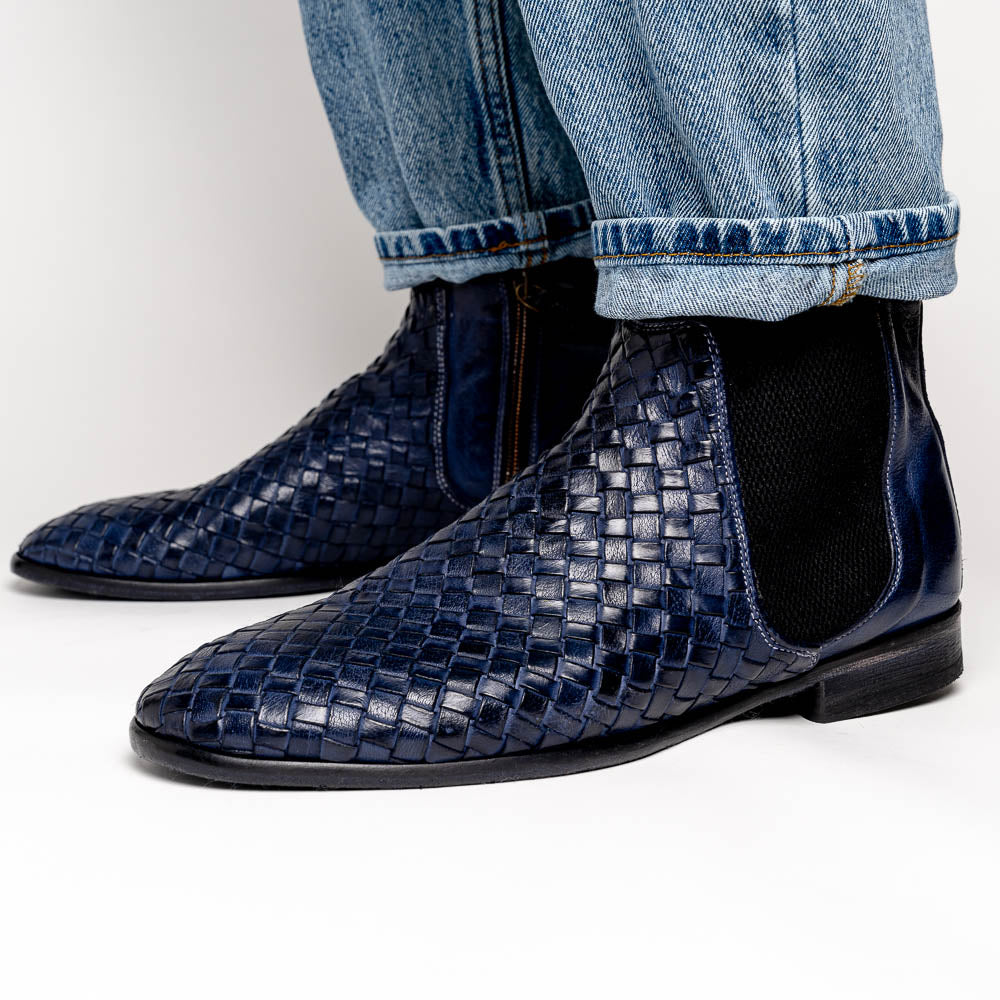 Calzoleria Toscana H705 Woven Boots Navy