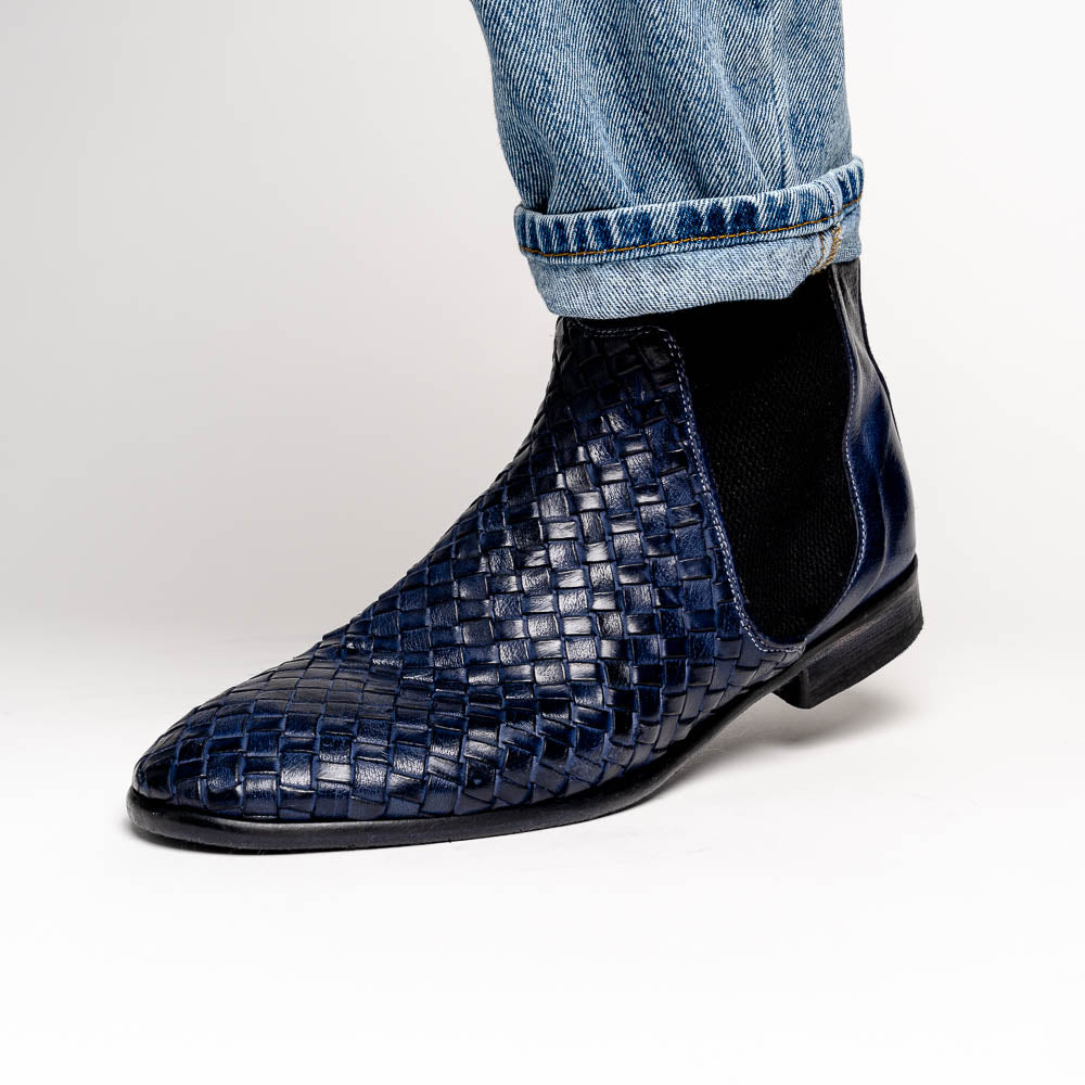 Calzoleria Toscana H705 Woven Boots Navy
