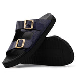 Harris Firenze 1913 Embossed Crocodile Sandals Blue