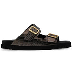 Harris Firenze 1913 Embossed Crocodile Sandals Metal
