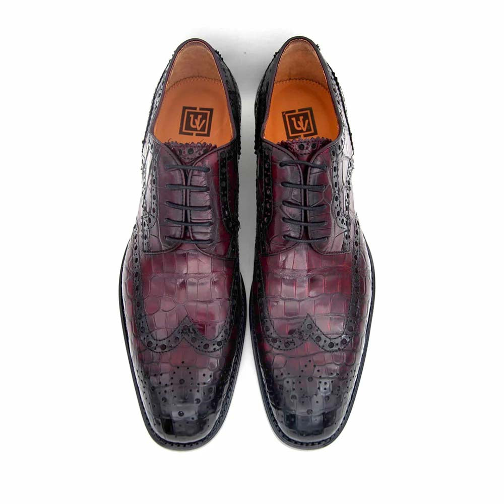 Ugo Vasare H & H Alligator Wingtip Brogues Burgundy