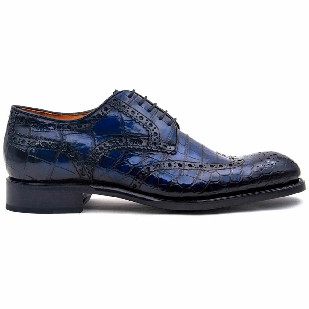 Ugo Vasare H & H Alligator Wingtip Brogues Navy
