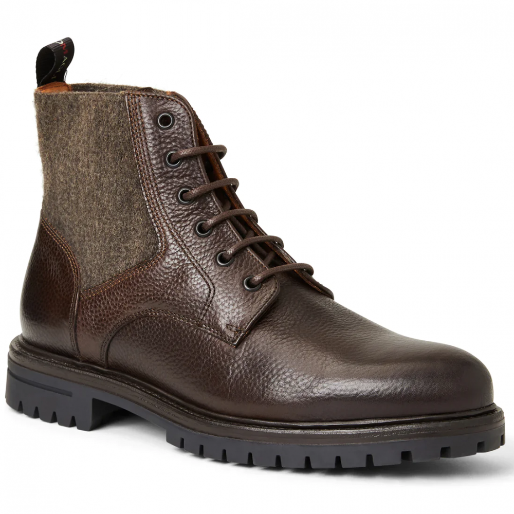 Bruno Magli Hunter Contemporary Lace-Up Stretch Boot Dark Brown