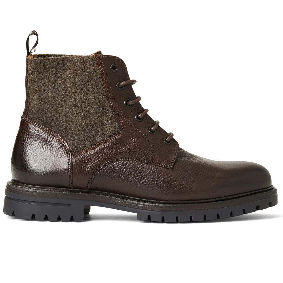 Bruno Magli Hunter Contemporary Lace-Up Stretch Boot Dark Brown