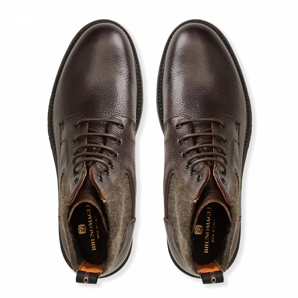 Bruno Magli Hunter Contemporary Lace-Up Stretch Boot Dark Brown