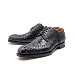 Ugo Vasare H & H Alligator Wingtip Brogues Black