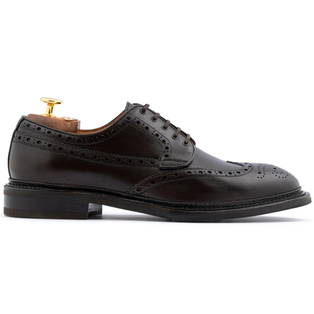Harris Firenze 1913 Calfskin Wingtip Derby Shoes Brown
