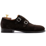 Harris Firenze 1913 Suede Double Buckle Monk Strap Brown