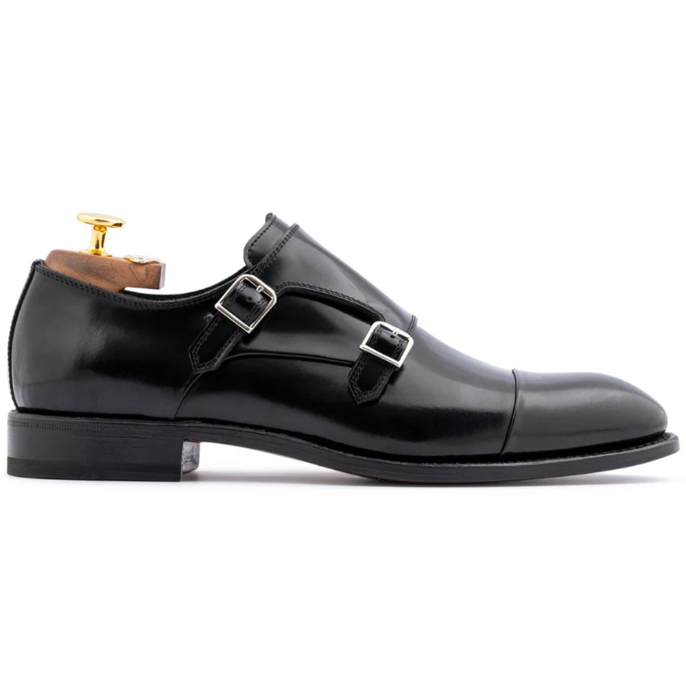 Harris Firenze 1913 Leather Double Monk Strap Black