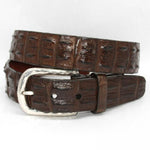 Torino Leather Hornback Crocodile with Nickel Buckle - Brown