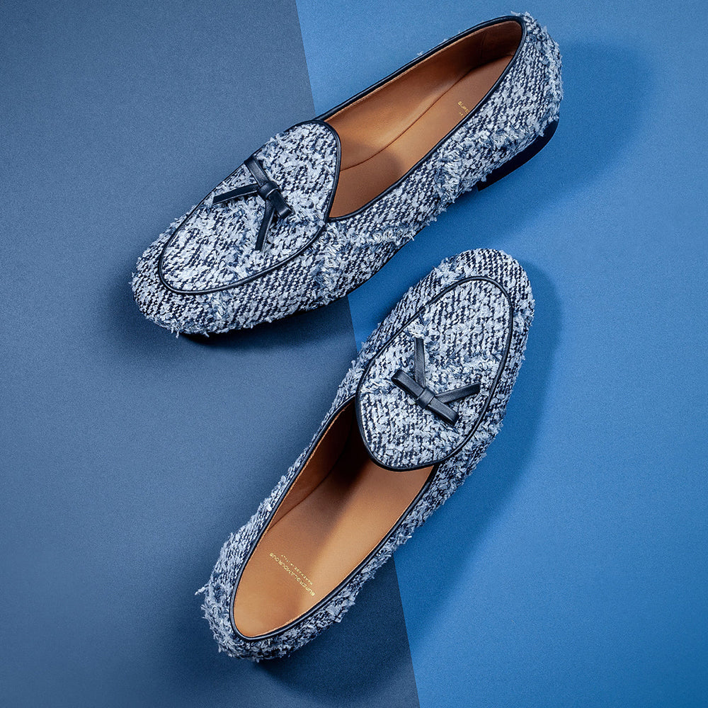 Superglamourous Tangerine 1 Belgian Loafers Denim Navy