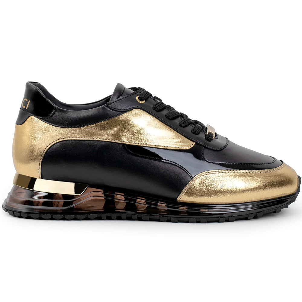 Vinci Leather The Arda Leather Sneaker Black / Gold