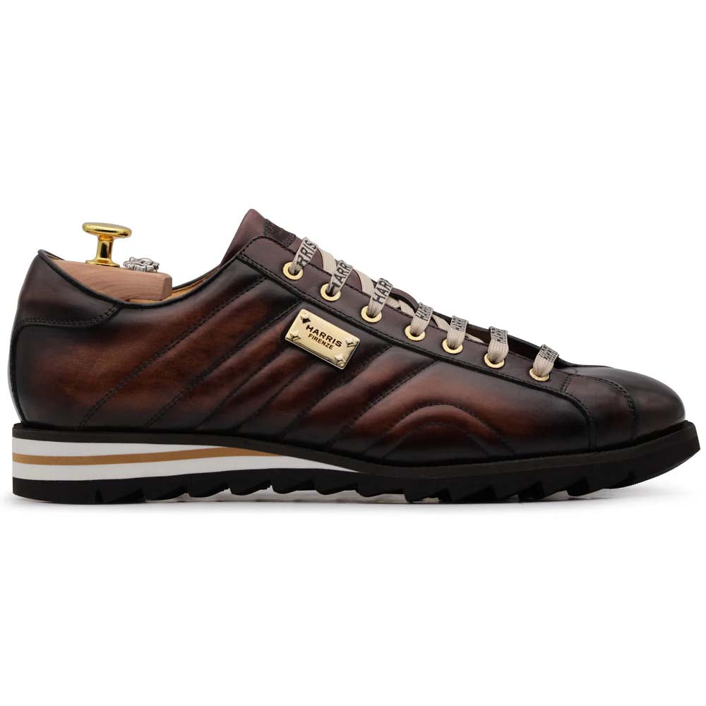 Harris Firenze 1913 Hand-Painted Leather Sneakers Dark Brown