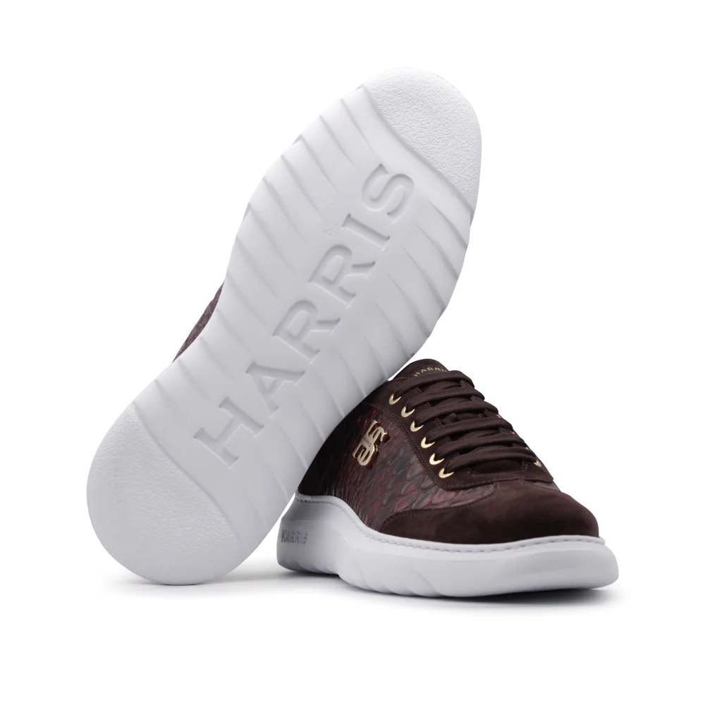 Harris Firenze 1913 Python Printed Sneakers Dark Brown
