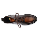 Harris Firenze 1913 Polish Coashed Hand-Painted Leather Boots Brown