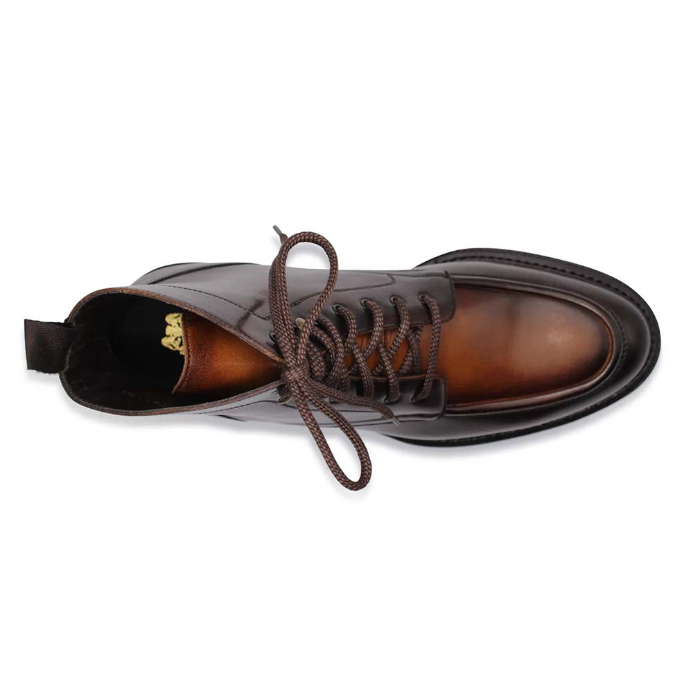 Harris Firenze 1913 Polish Coashed Hand-Painted Leather Boots Brown