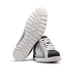Harris Firenze 1913 Hand Shaded Crocodile Print Sneaker Black / White