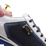 Harris Firenze 1913 Crocodile Print Leather Sneaker Blue