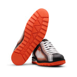 Harris Firenze 1913 Leather & Tweed Print Sneaker Arancione