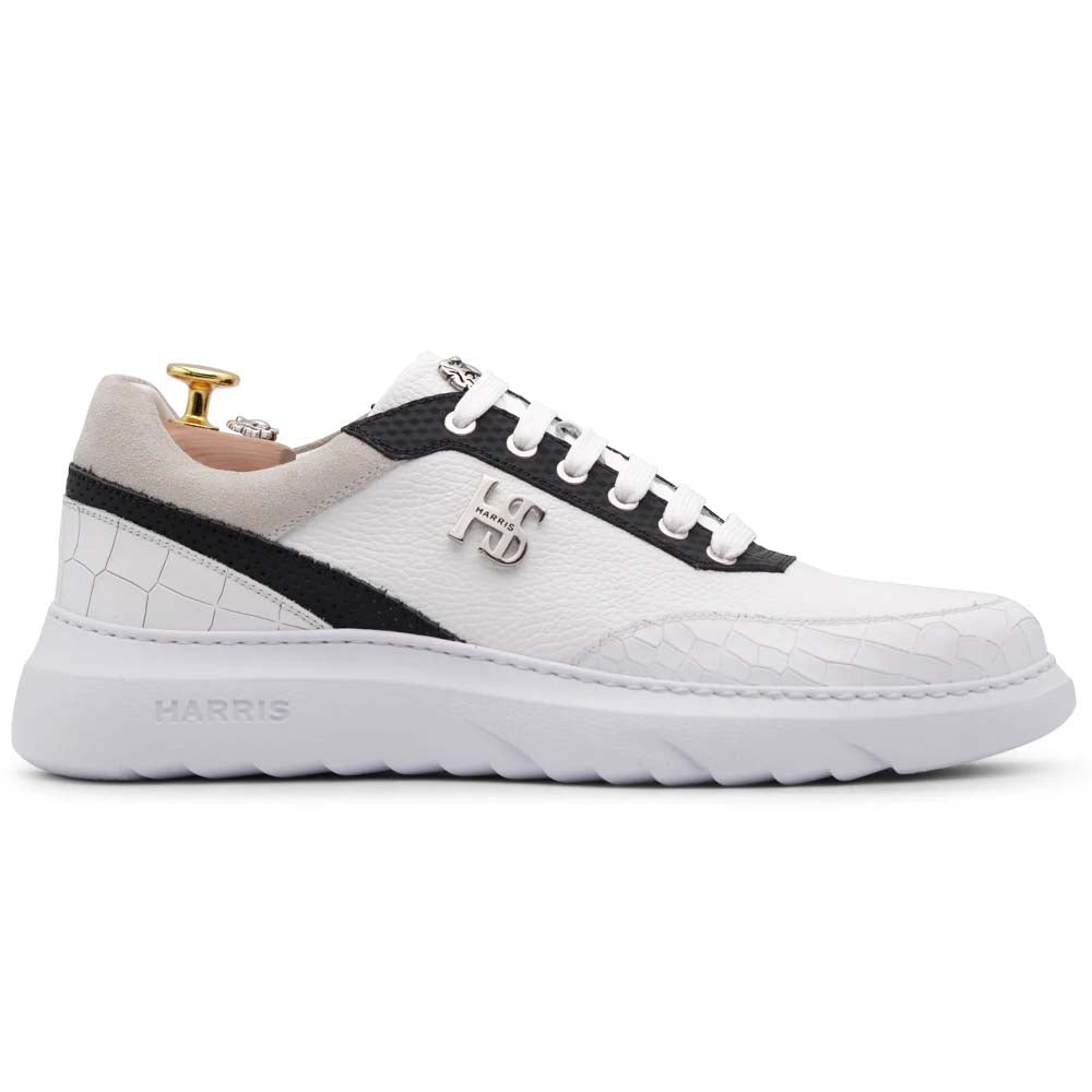 Harris Firenze 1913 Crocodile Print Sneakers White / Black