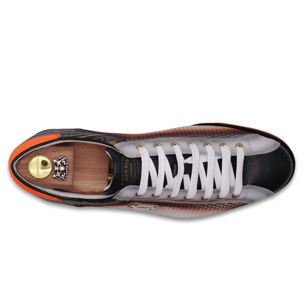 Harris Firenze 1913 Leather & Tweed Print Sneaker Arancione