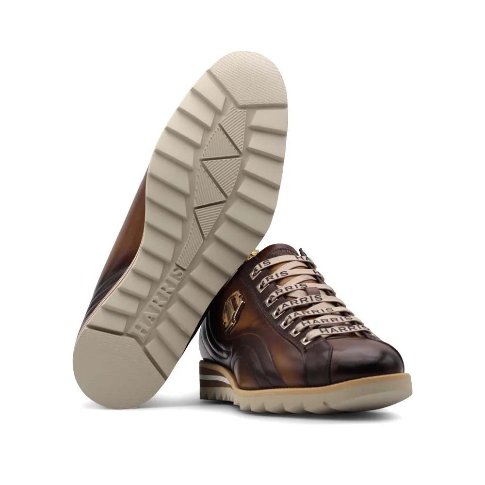 Harris Firenze 1913 Hand Painted Leather Sneakers Brown
