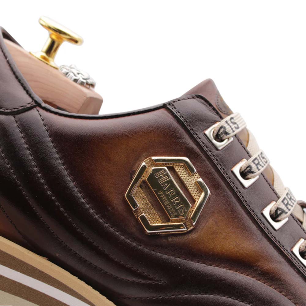 Harris Firenze 1913 Hand Painted Leather Sneakers Brown