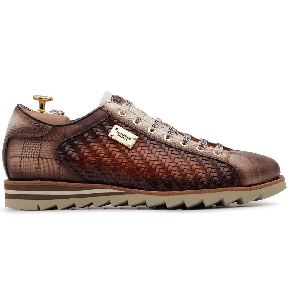 Harris Firenze 1913 Hand-Woven Shaded Leather Sneakers Brown