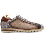 Harris Firenze 1913 Python & Shaded Suede Sneakers Brown