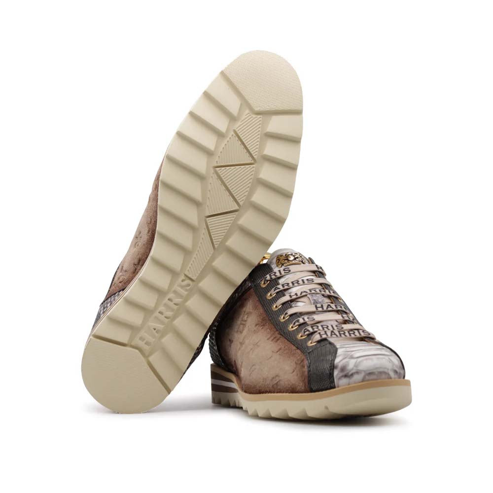 Harris Firenze 1913 Python & Shaded Suede Sneakers Brown